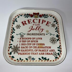 NWT - Ashland 8” Christmas Recipe “Joy” Ceramic Plate